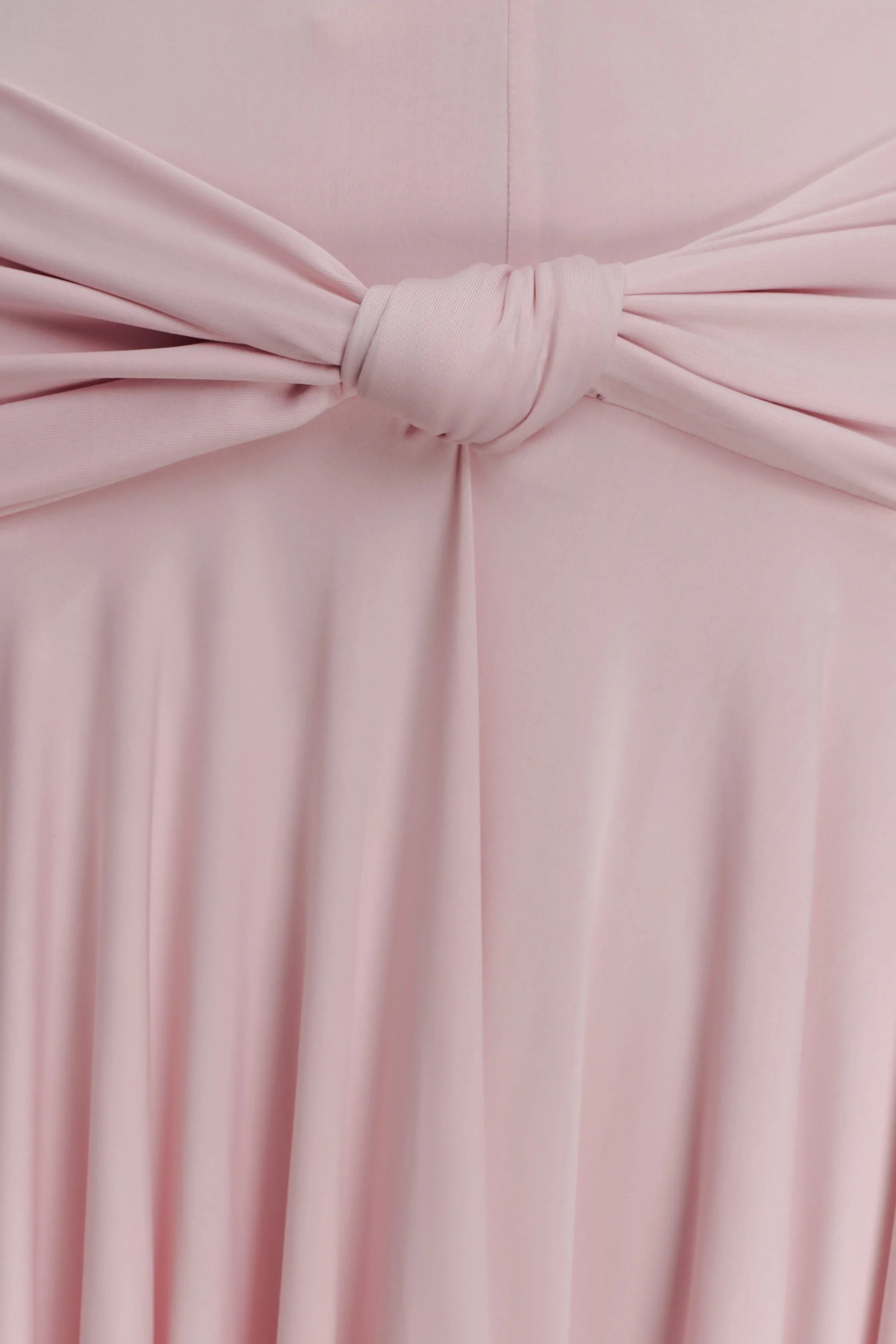Zelda Asymmetric Slinky Midi Dress Ballet Pink
