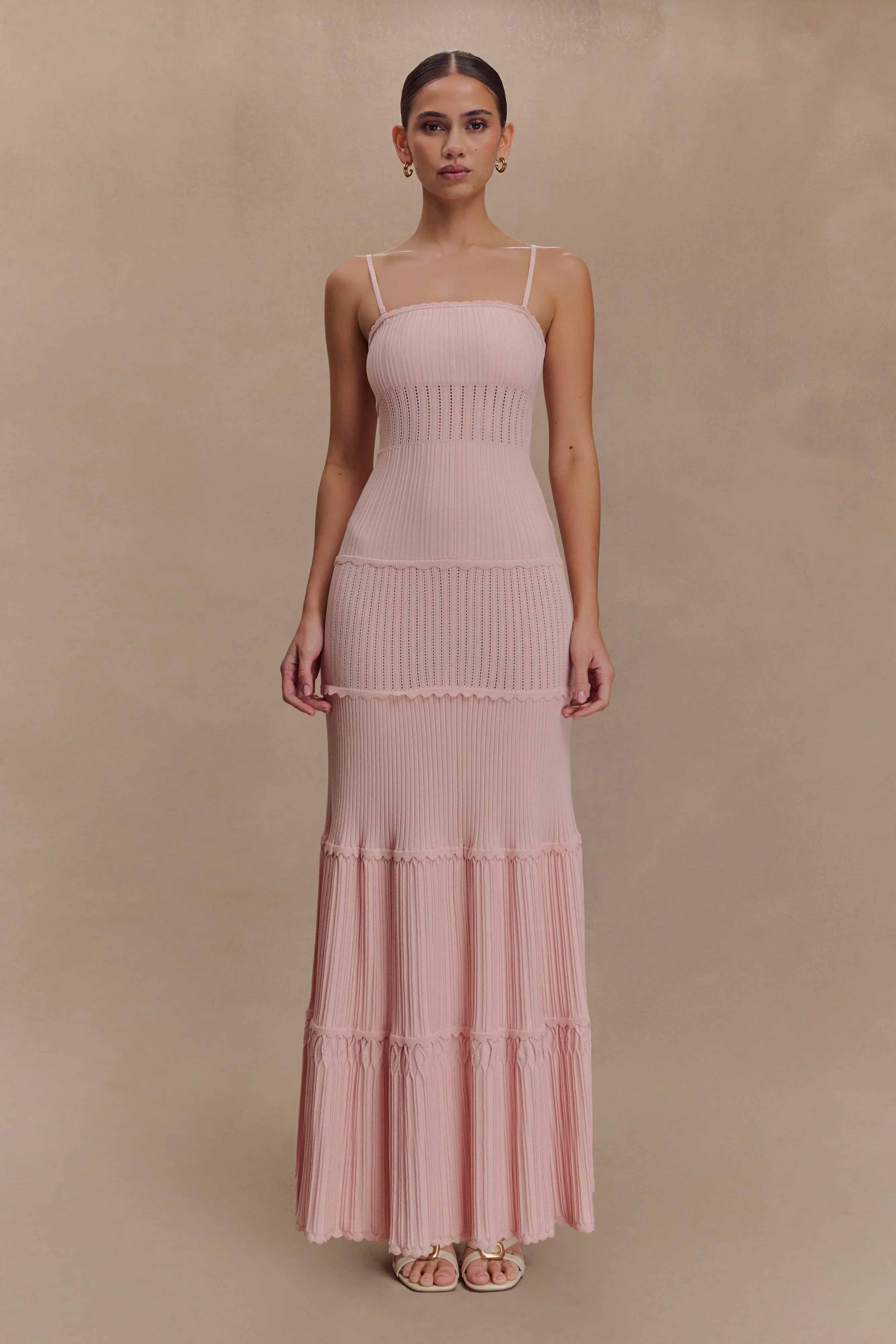 Finley Pointelle Knit Maxi Dress Baby Pink