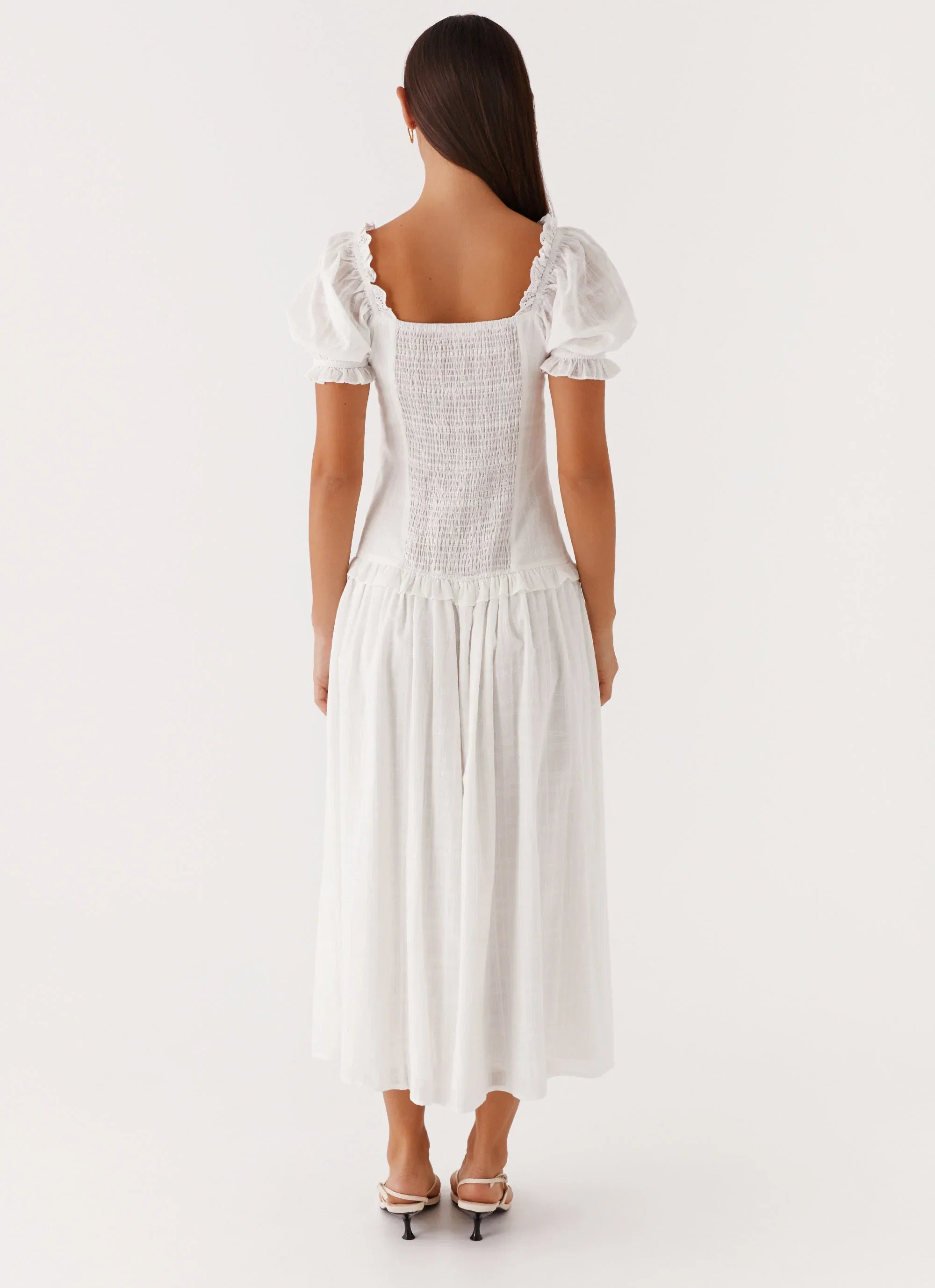 Hundred Percent Midi Dress White