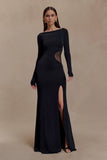 Megan Slinky And Mesh Maxi Dress Black