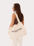 Cream Canvas Branded Tote Bag
