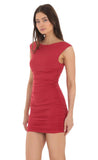 High Neck Open Back Dress in Red