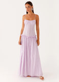 Jacinda Drop Waist Maxi Dress Lavender