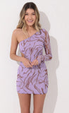 One Shoulder Cutout Dress in Purple