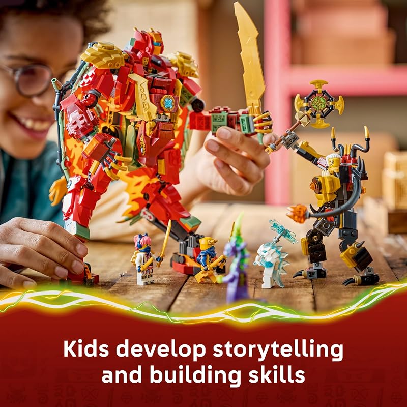 LEGO NINJAGO Wyldfyres Transforming Dragon Mech 71868 Building Toys for Boys Girls Ages 9 Mech Action Figure Dragon Toy Pretend Play 6 Minifigures 821 pieces Gift Idea