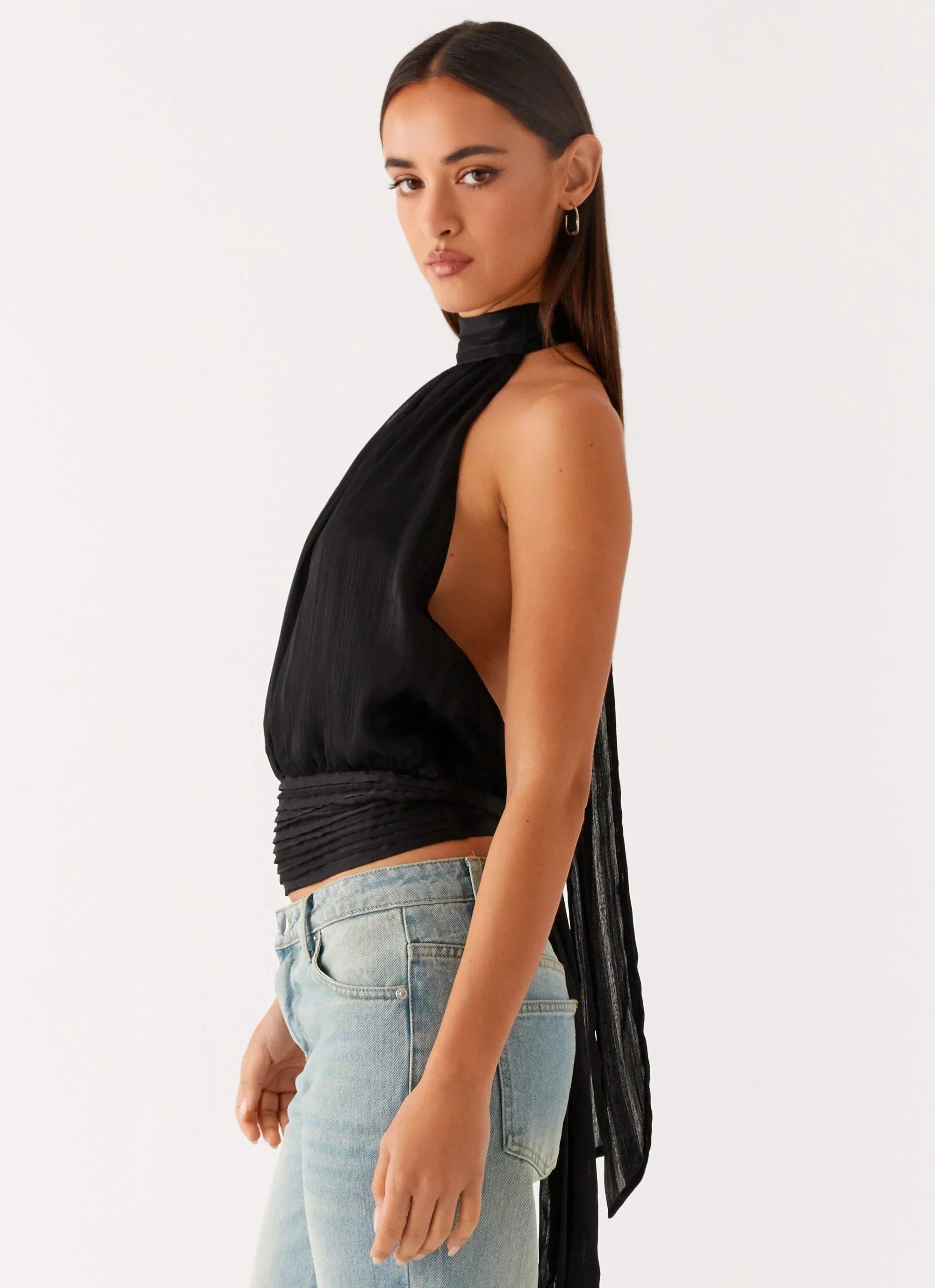 Willow Chiffon Top Black