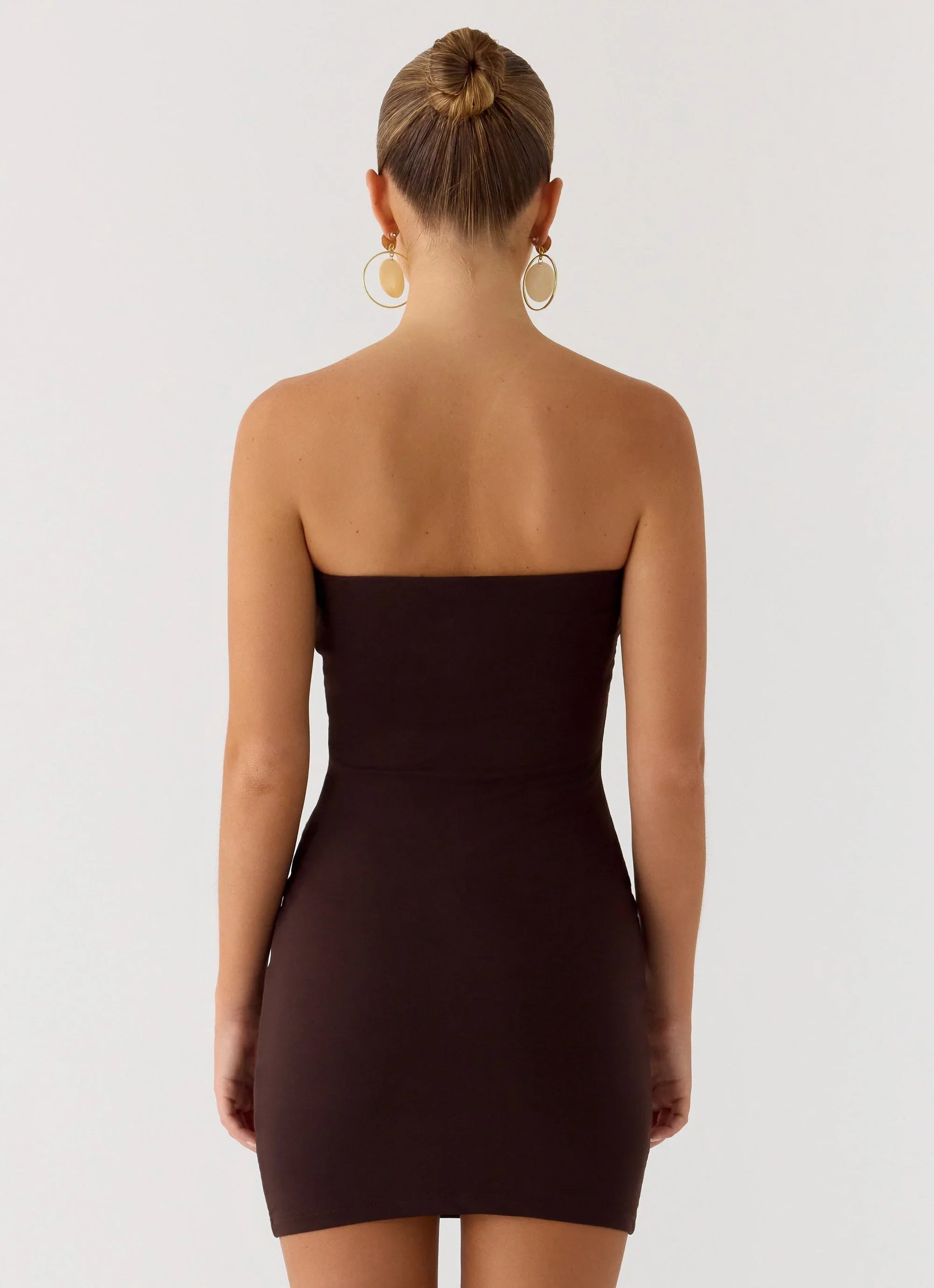 Leroy Button Mini Dress Chocolate