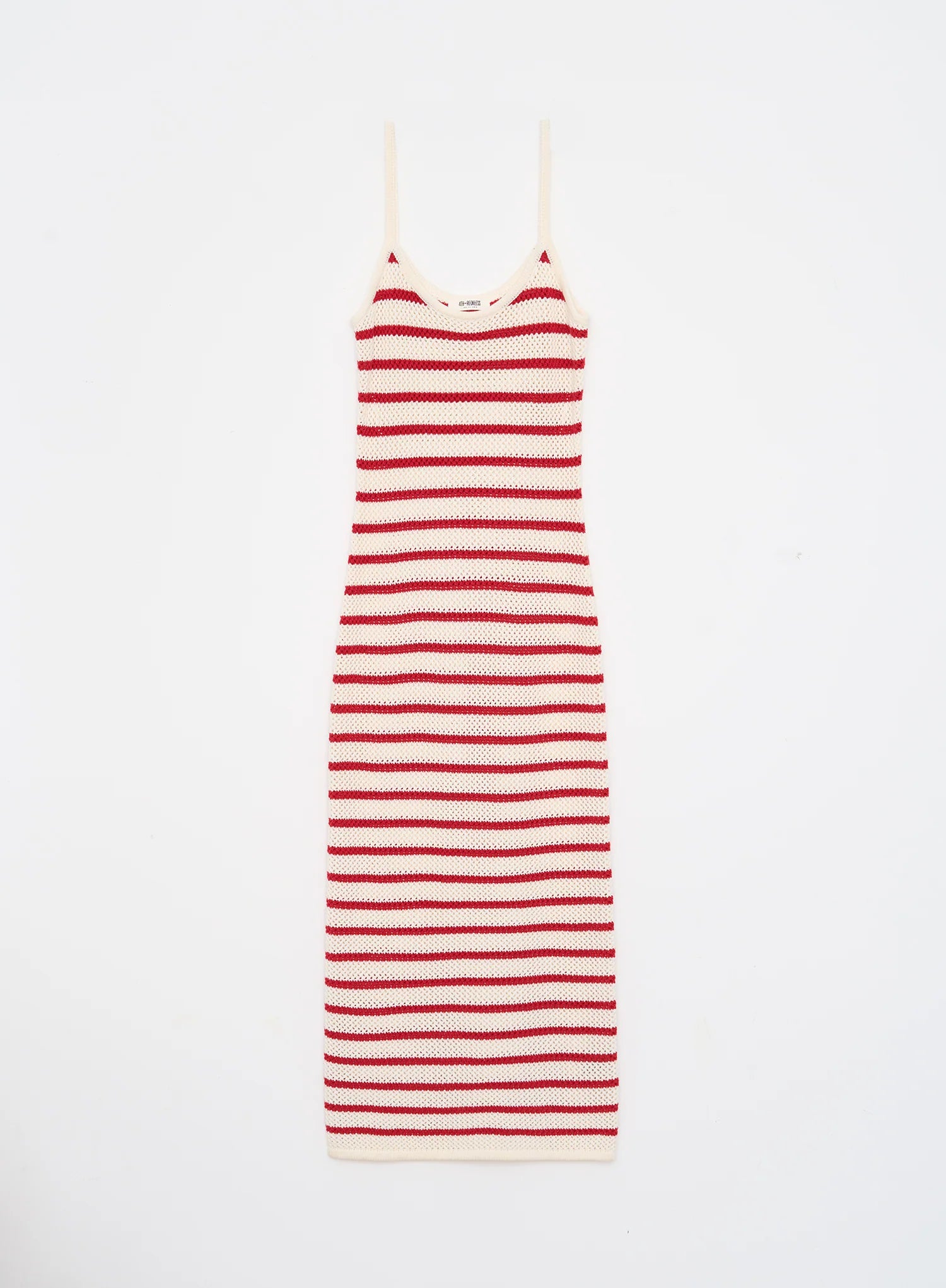 Red And White Stripe Knitted Maxi Dress