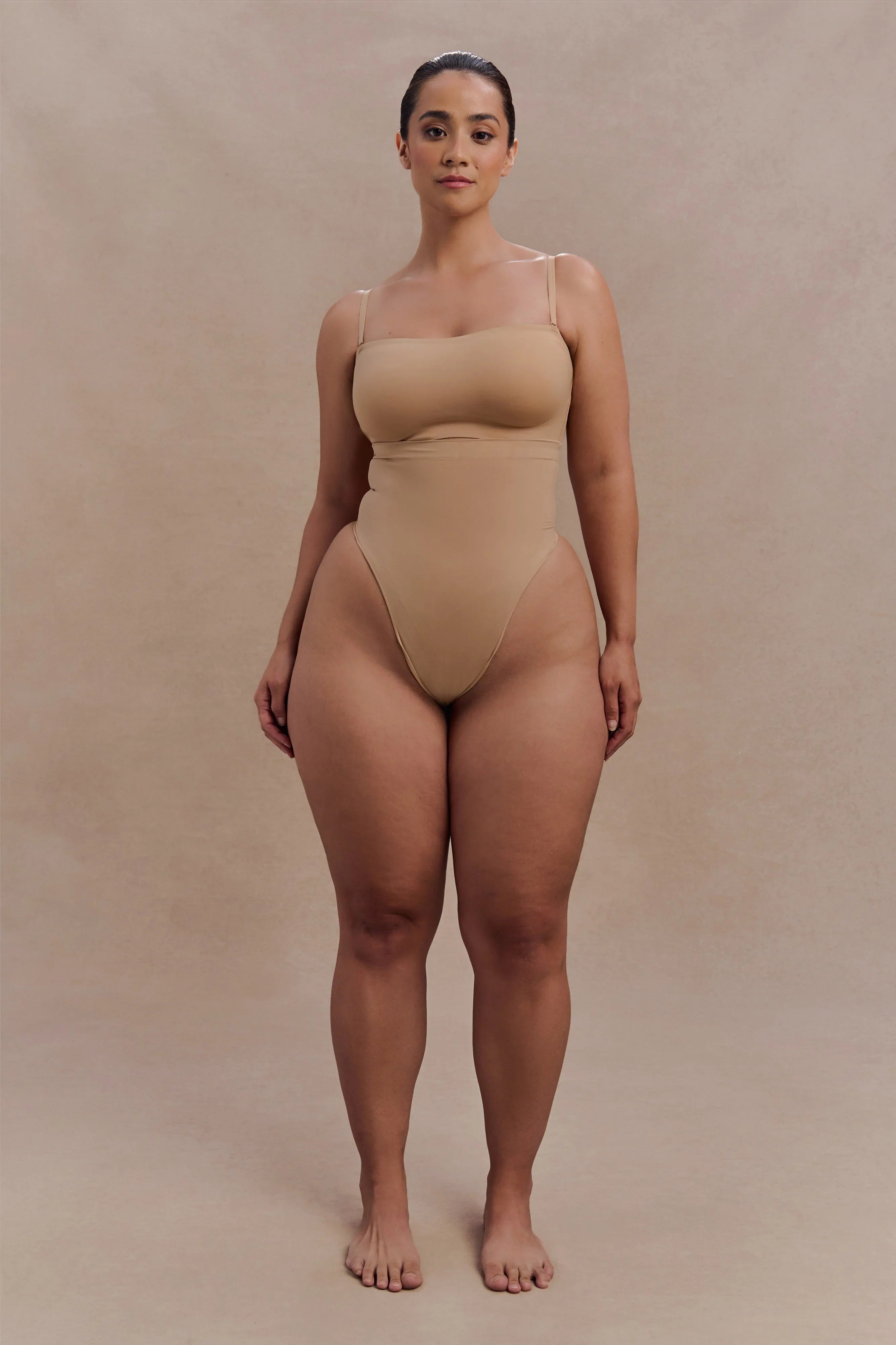Saria High Waist Shapewear Briefs Beige