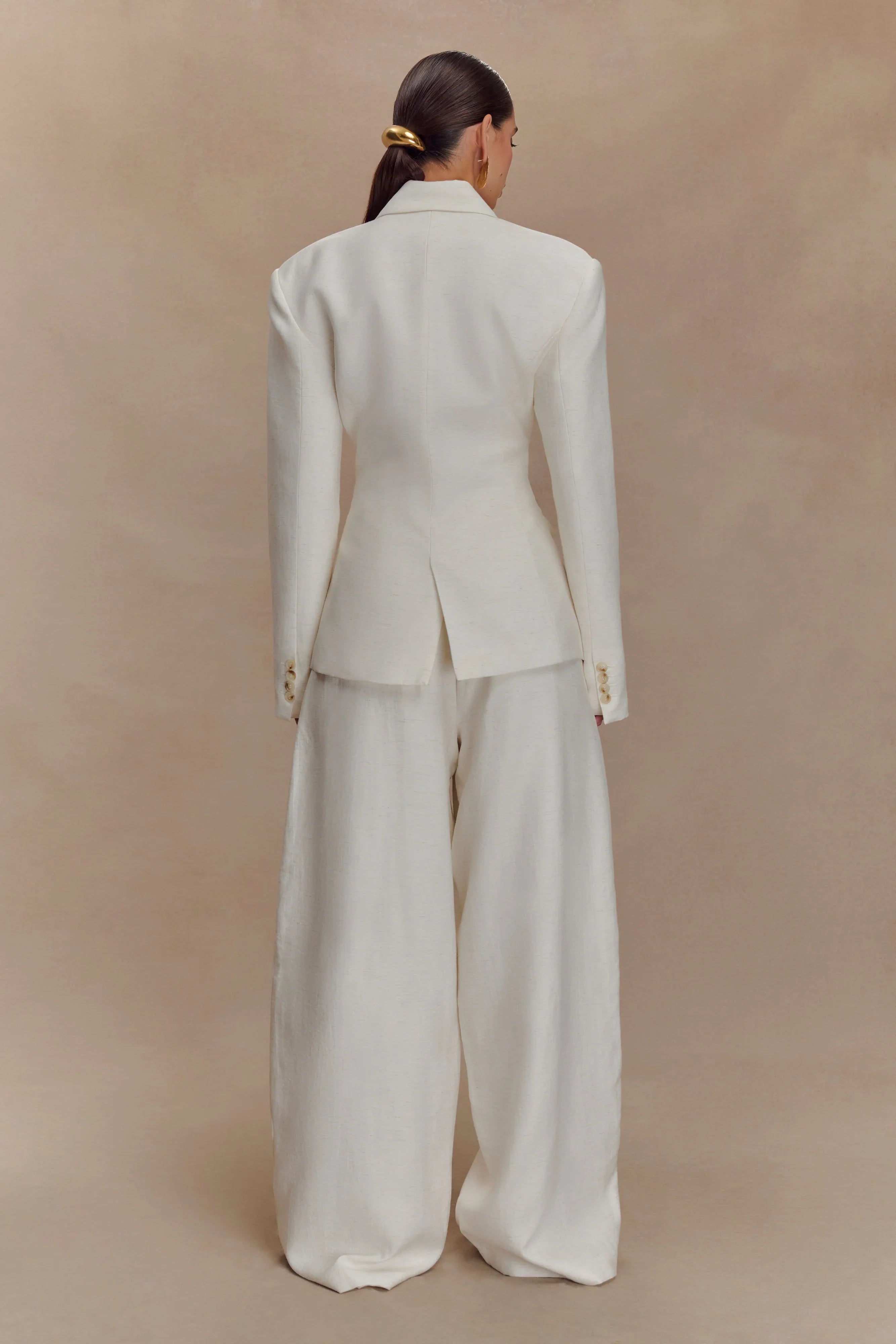 Cyrene Linen Wide Leg Pants Oat Marle