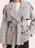 Light Grey Marl Belted Trench Coat