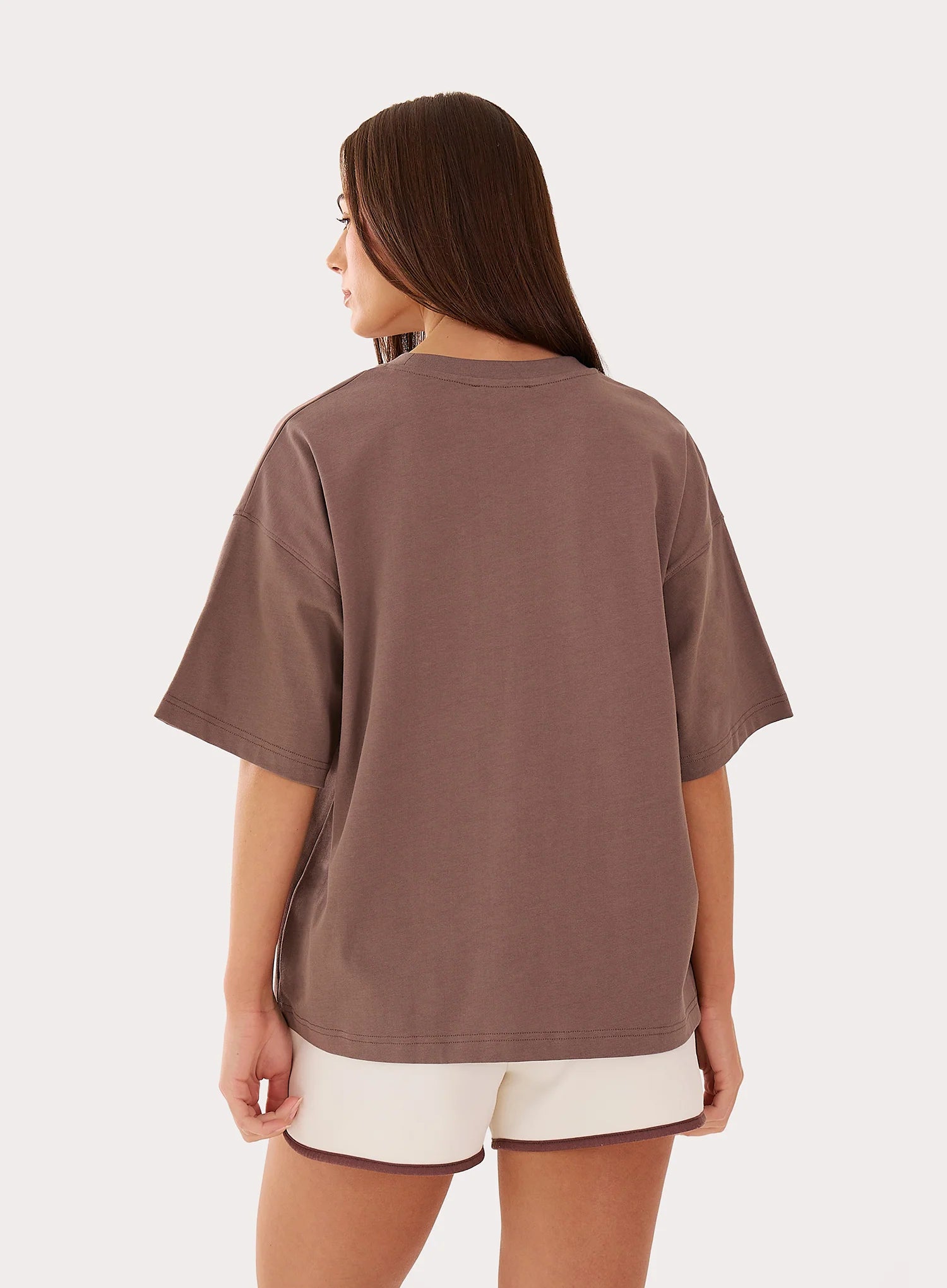 Brown Wellness Slogan Cotton Oversized T Shirt