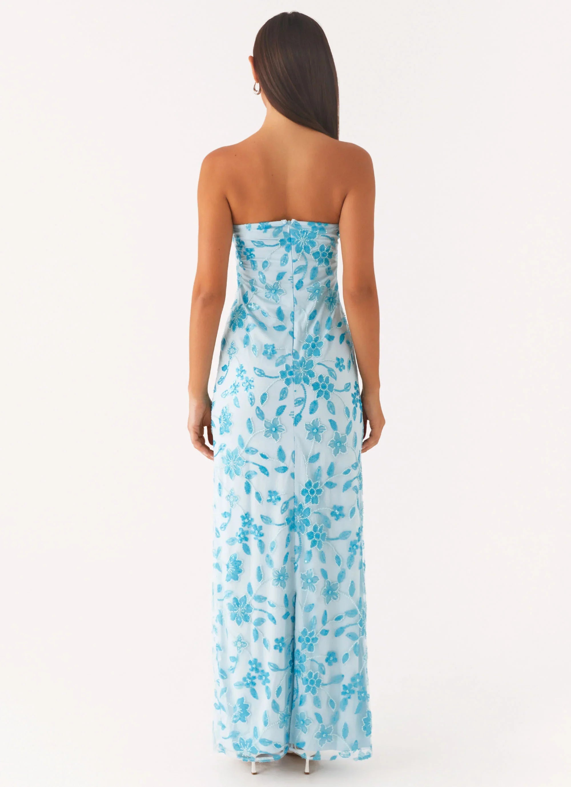 Prism Beaded Maxi Dress Blue