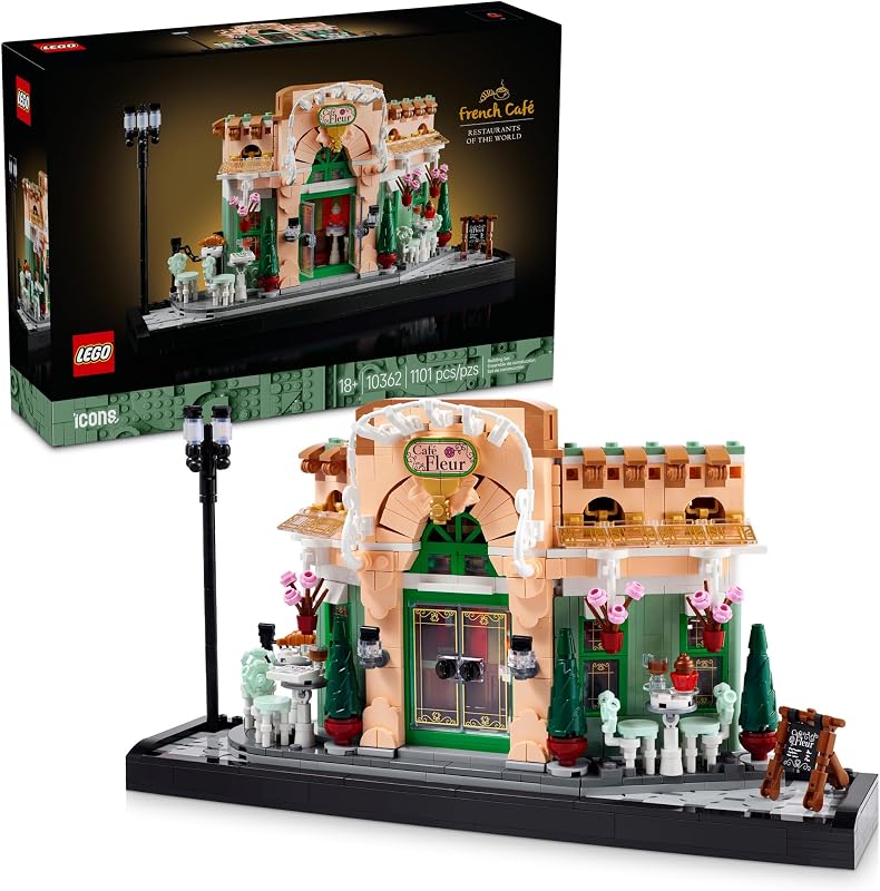 LEGO Icons French Café Paris Building Kit DIY Set for Adults Collectible Bedroom and Home Decor Display for Home or Office Gift for Birthdays 10362