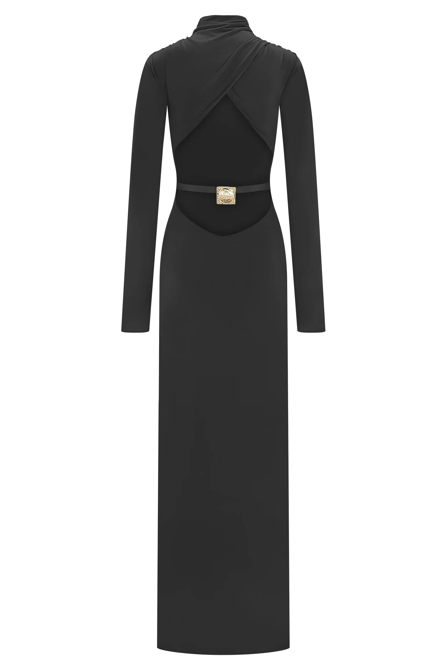 Kiyah Slinky Cut Out Maxi Dress Black