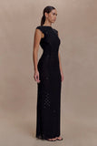 Samara Sleeveless Diamante Maxi Dress Black