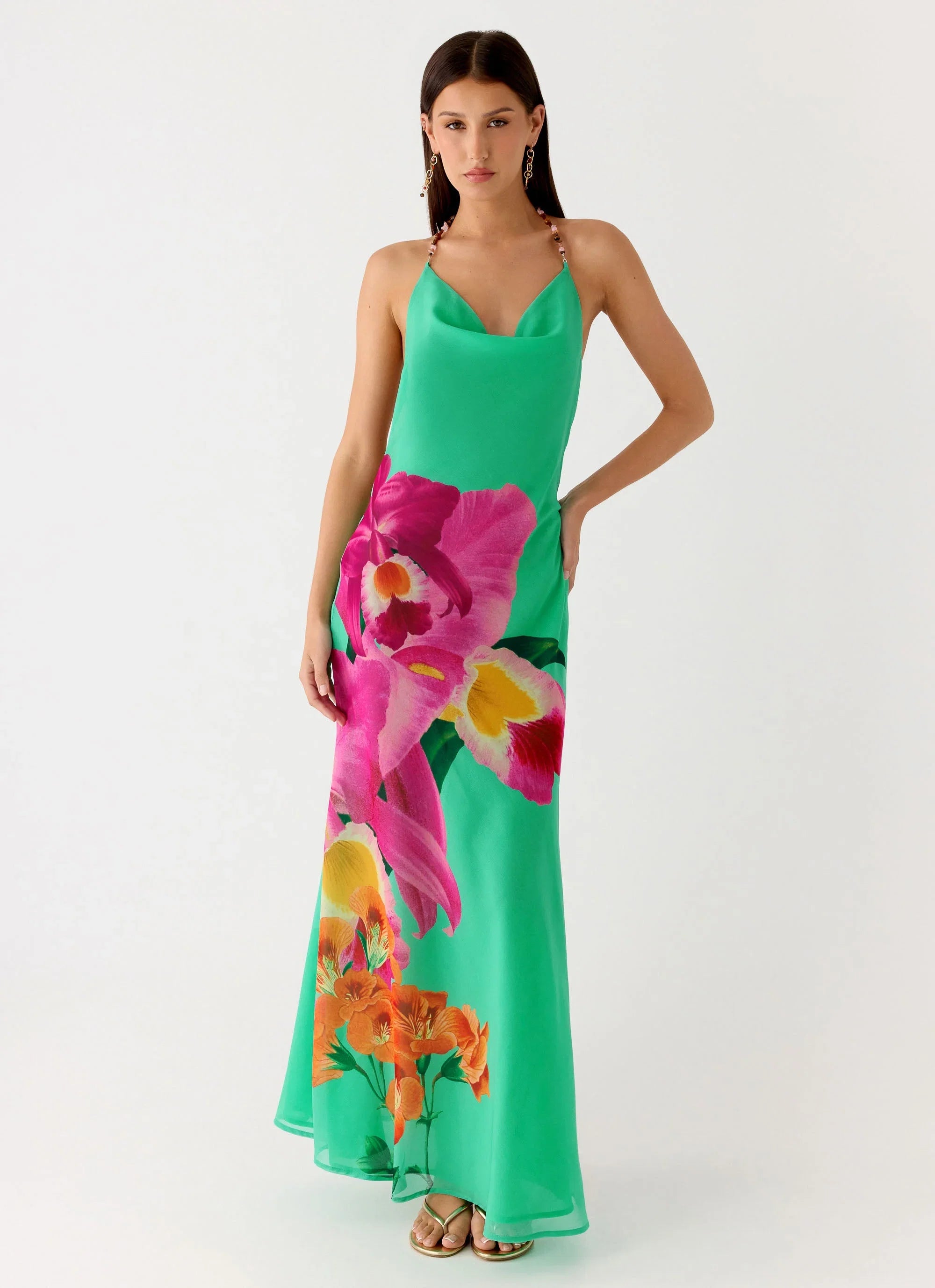 Morning Crush Cowl Maxi Dress Jungle Bloom