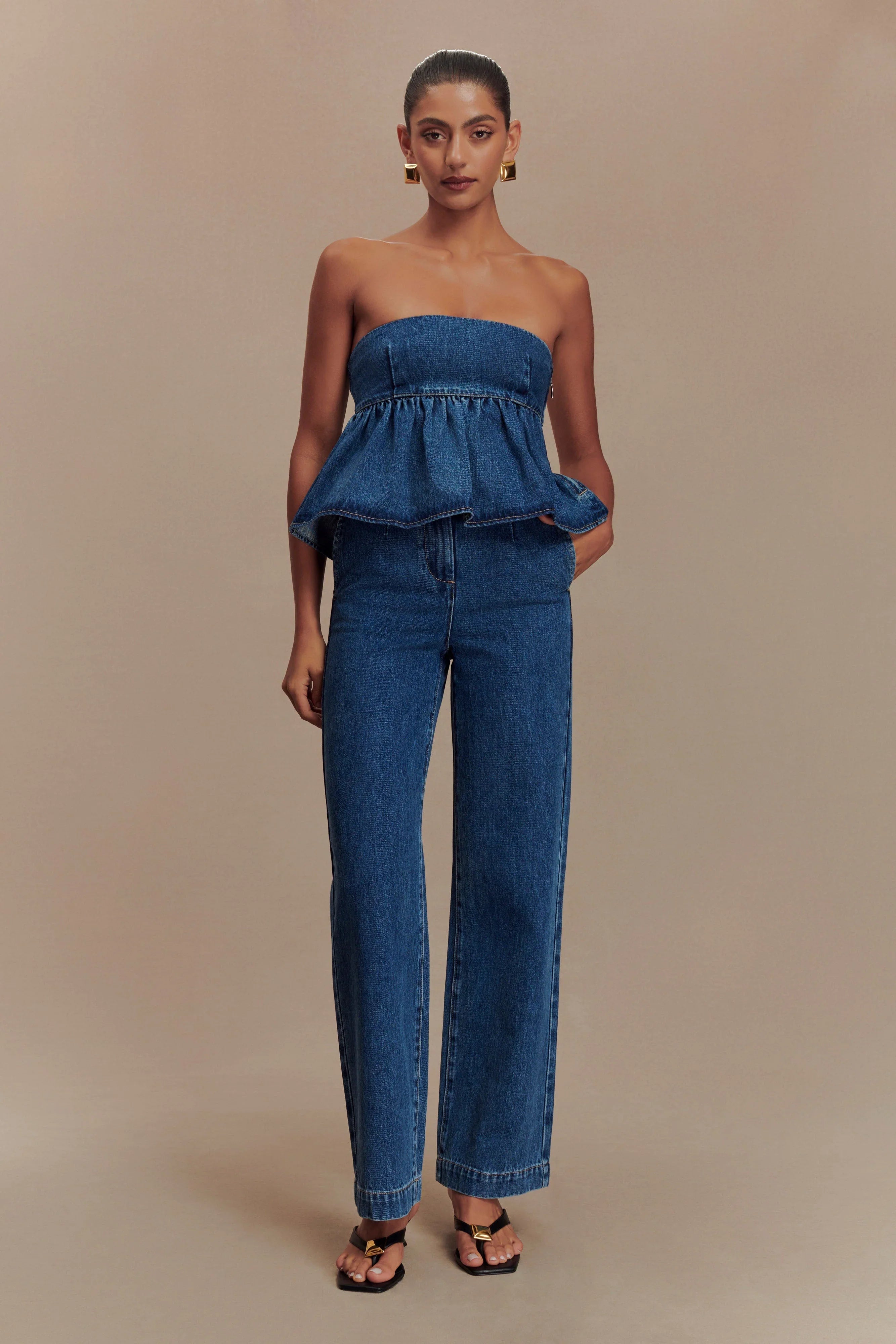 Rayne Wide Leg Denim Jeans 90S Blue