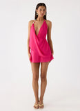 Nona Chiffon Mini Dress Fuchsia