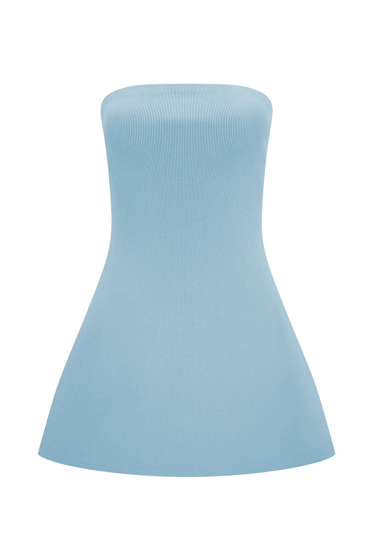 Anette Bandage Knit Strapless Top Sky Blue