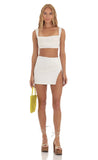 Two Piece Skirt Set in White