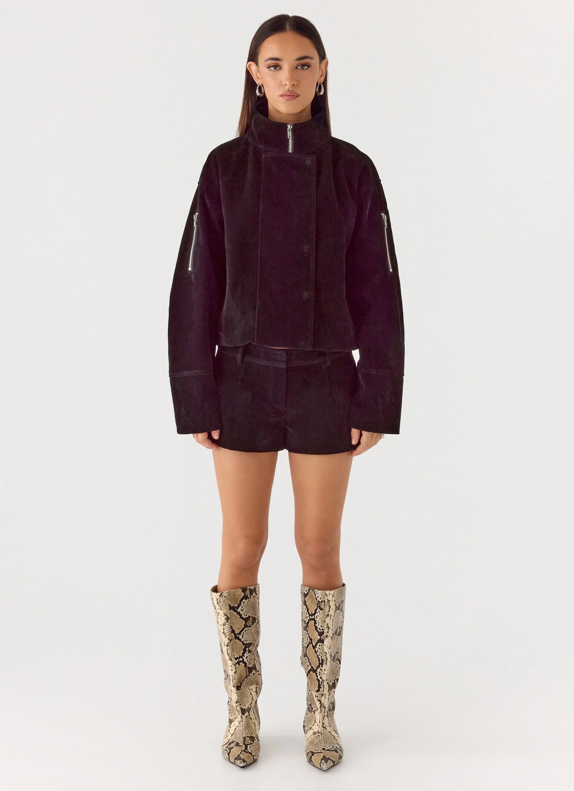 Jeremy Faux Suede Shorts Black