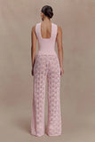 Angelika Twist Front Knit Top Baby Pink
