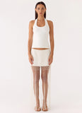 Mania Tassel Mini Skirt Ivory