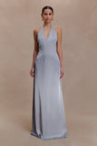 Maura Taffeta And Satin Maxi Dress Cornflower Blue