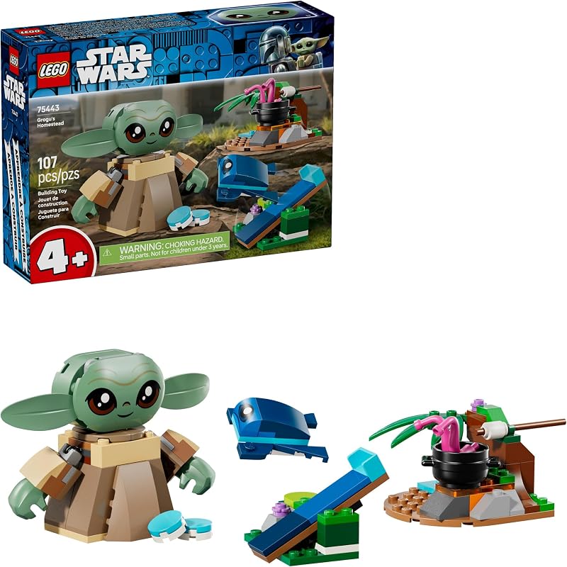 LEGO Star Wars Grogus Homestead Building Toy for Boys Girls The Mandalorian Pretend Play Set W Sorgan Frog Poseable Grogu Figures for Preschool Kids Ages 4 Gift Idea for Birthdays 75443