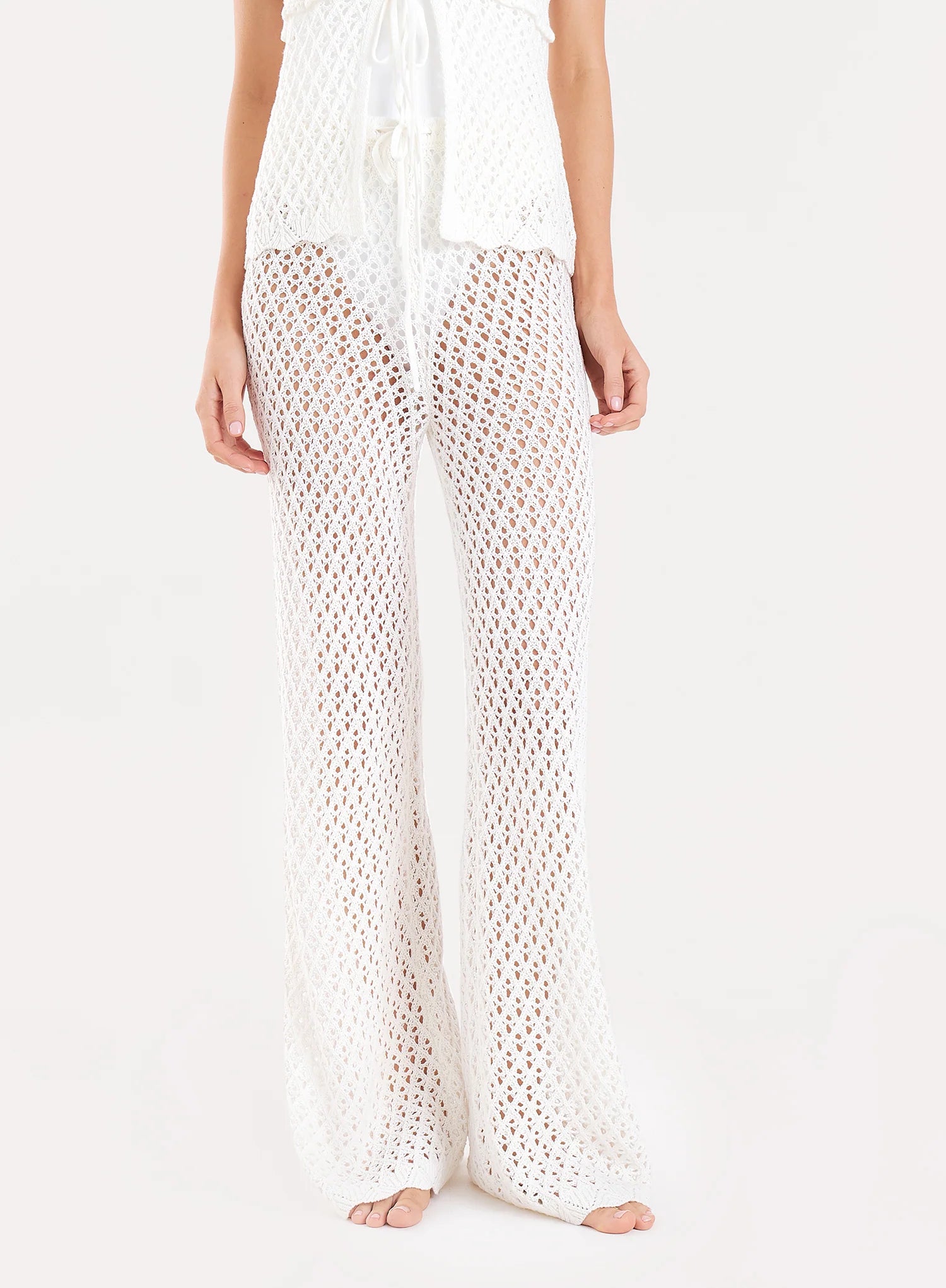 Off White Crochet Trousers