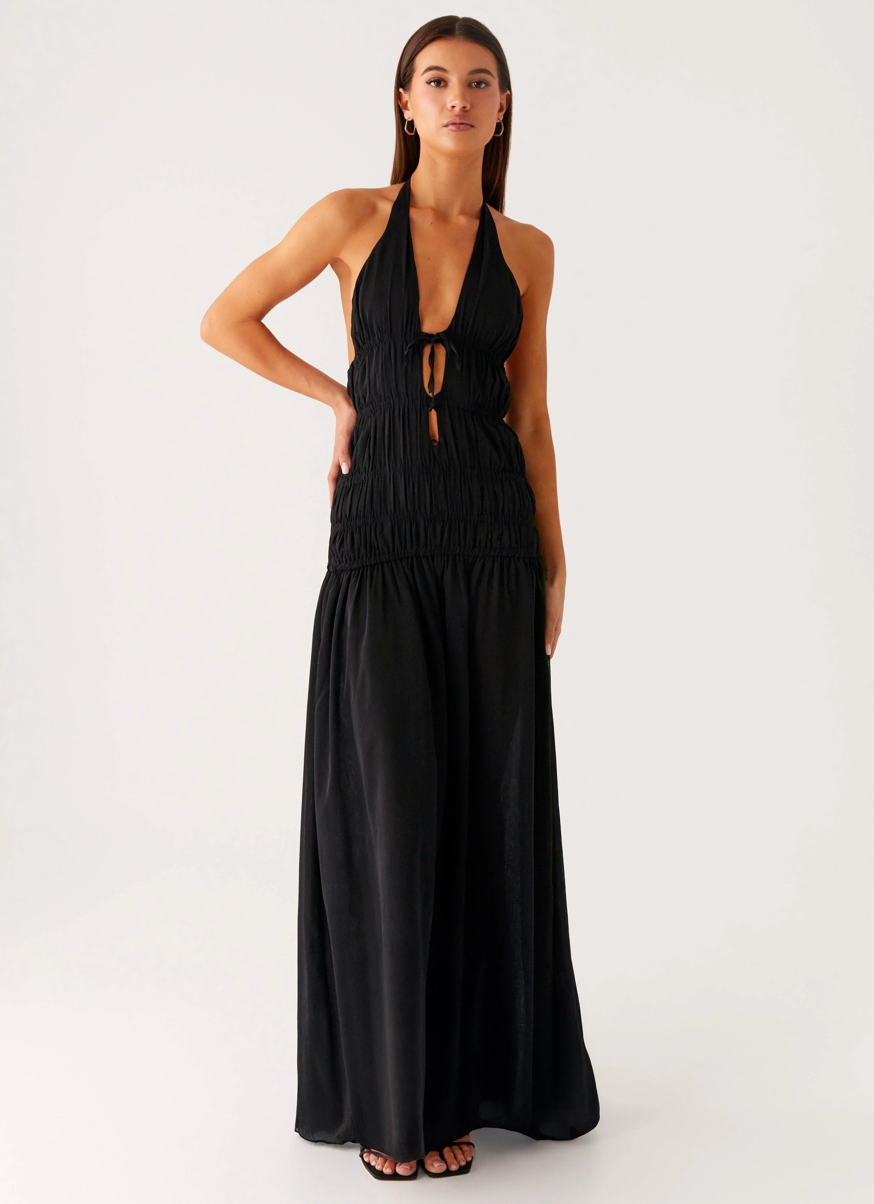 Dione Halter Maxi Dress Black