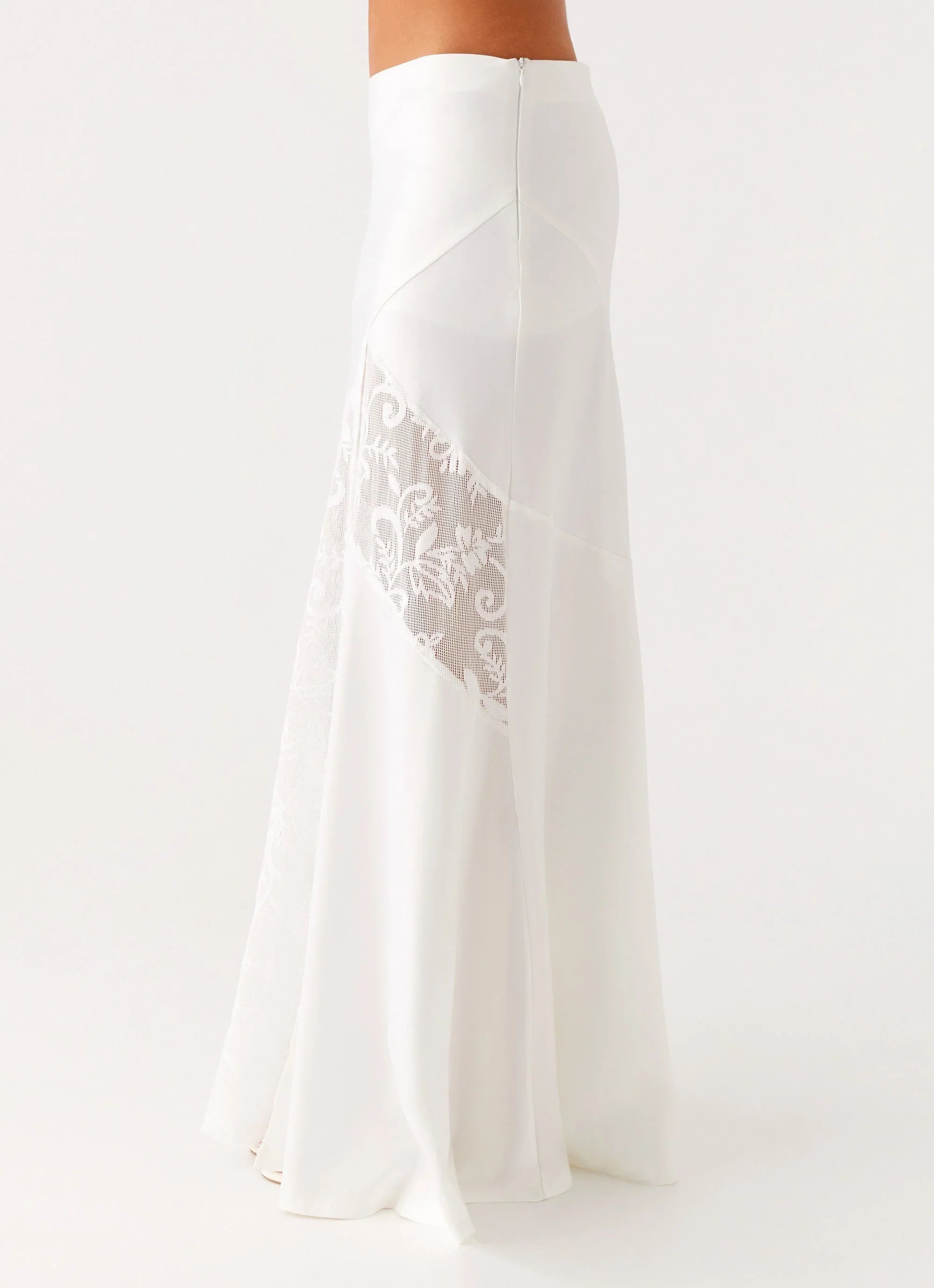 Dasie Lace Maxi Skirt White