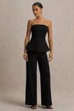 Silvia Black Straight Leg Trousers