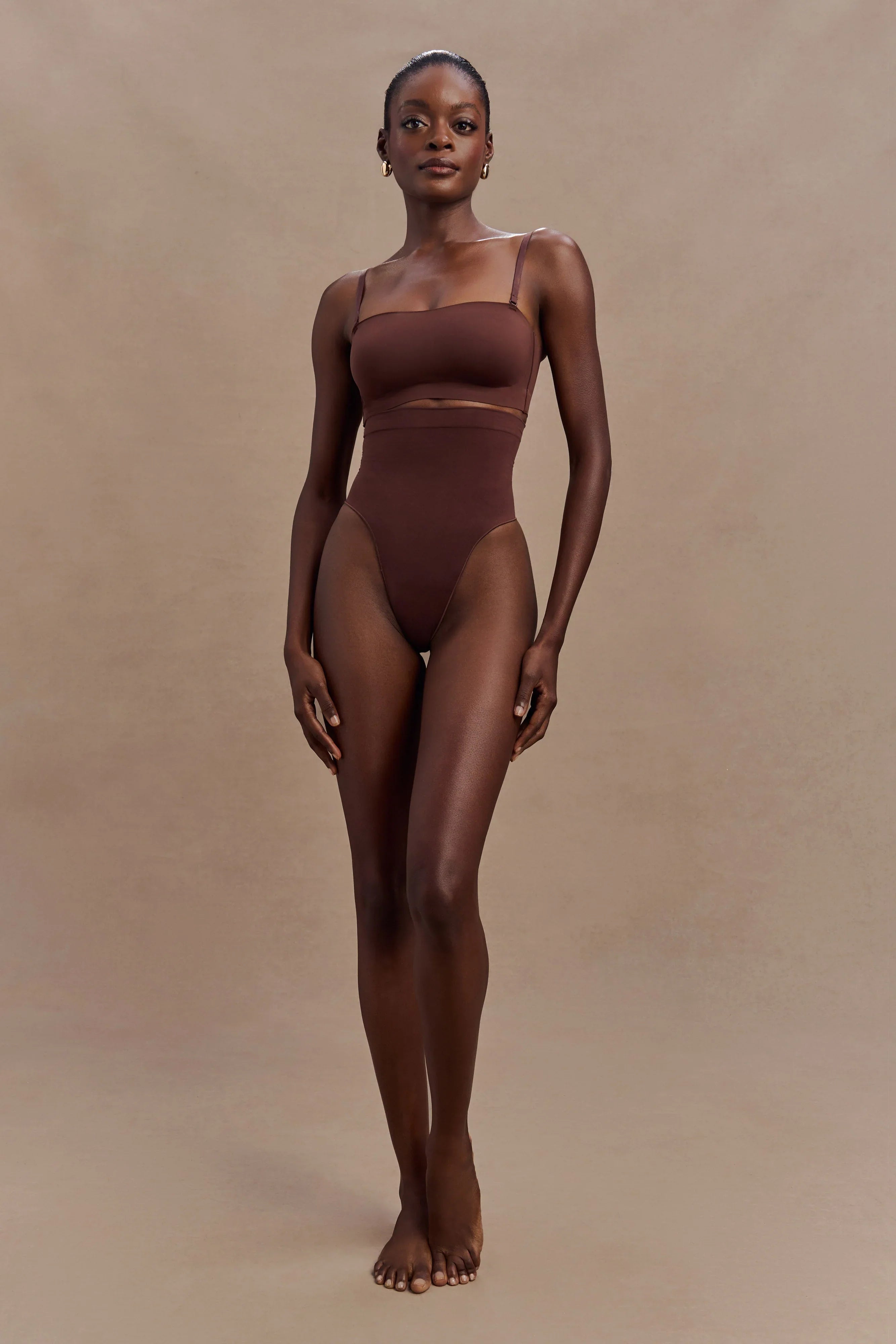 Saria High Waist Shapewear Briefs Espresso