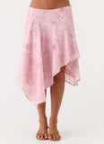 Kia Low Rise Asymmetrical Midi Skirt Vintage Floral