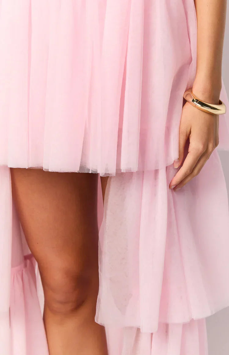 Avery Pink High Low Maxi Dress
