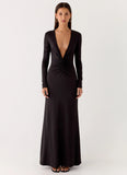 Palm Haze Maxi Dress Black