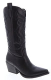 Kelly Black PU Cowboy Boots