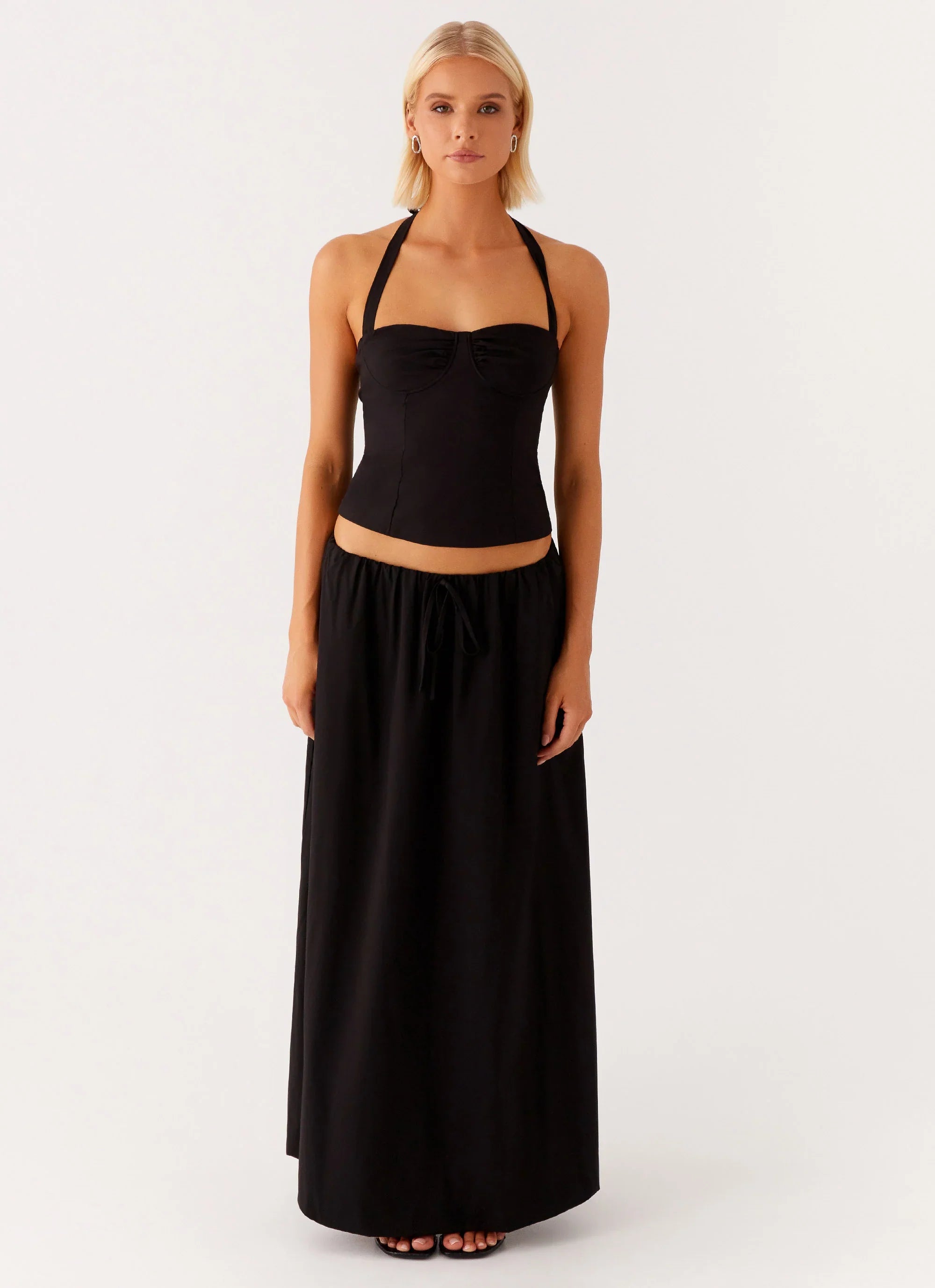 Cheryl Bustier Halter Top Black