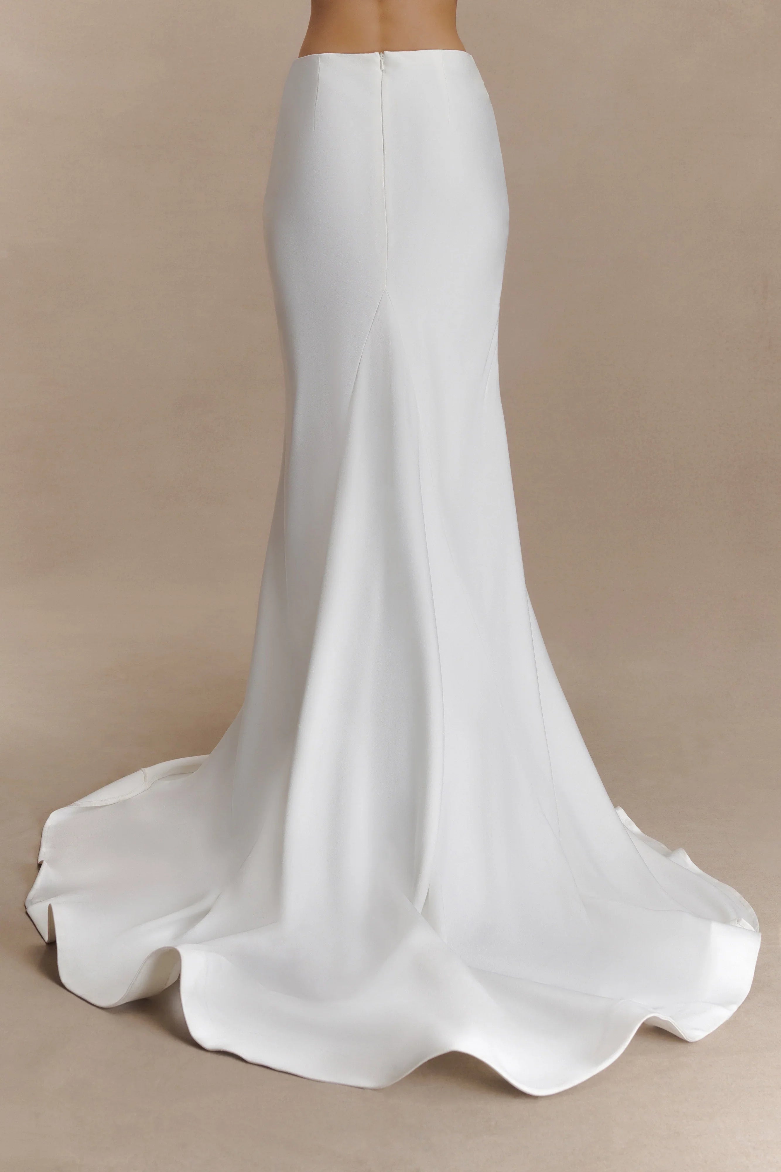 Clara Fishtail Maxi Skirt White