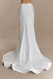 Clara Fishtail Maxi Skirt White