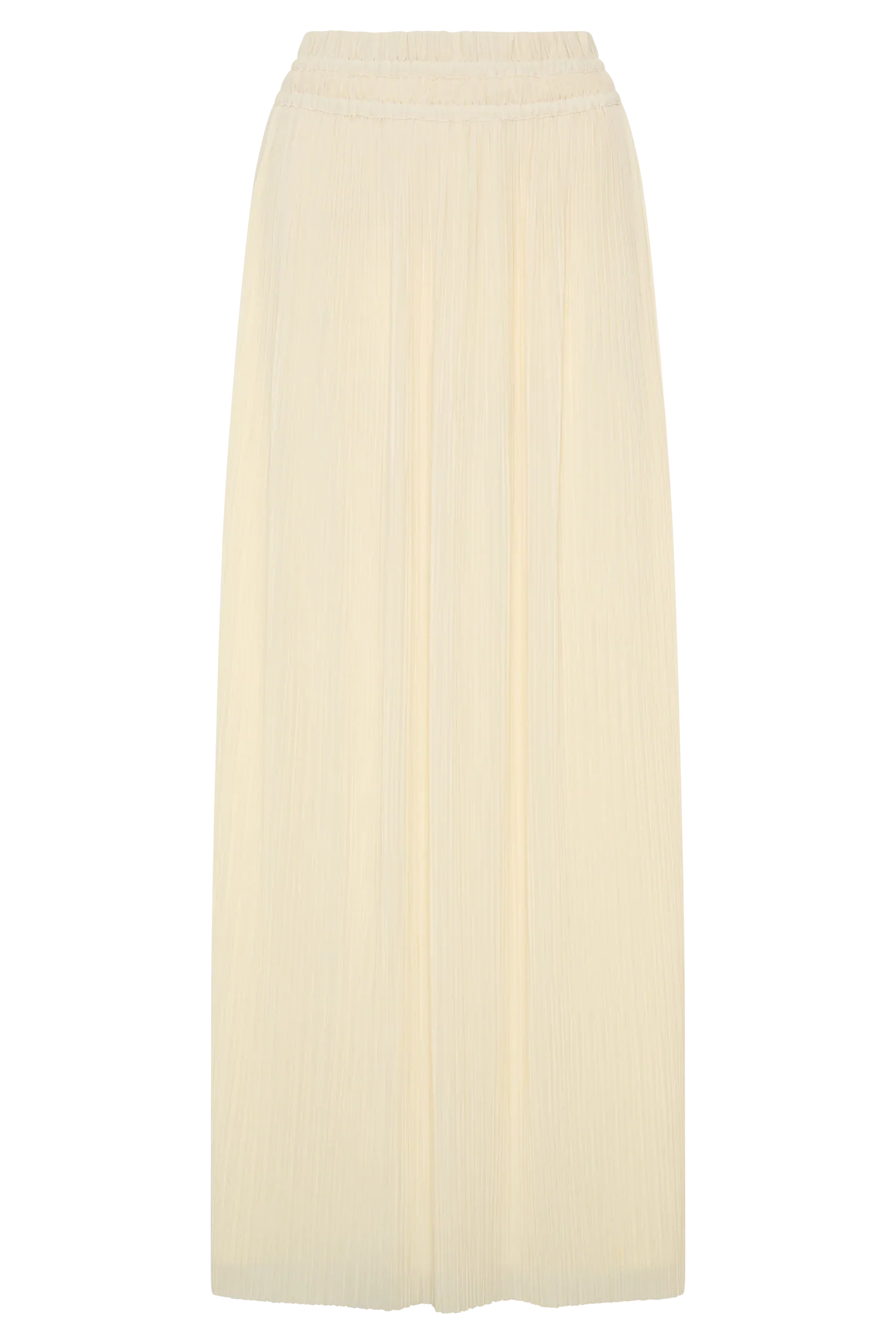 Amaris Gathered Plisse Maxi Skirt Lemon