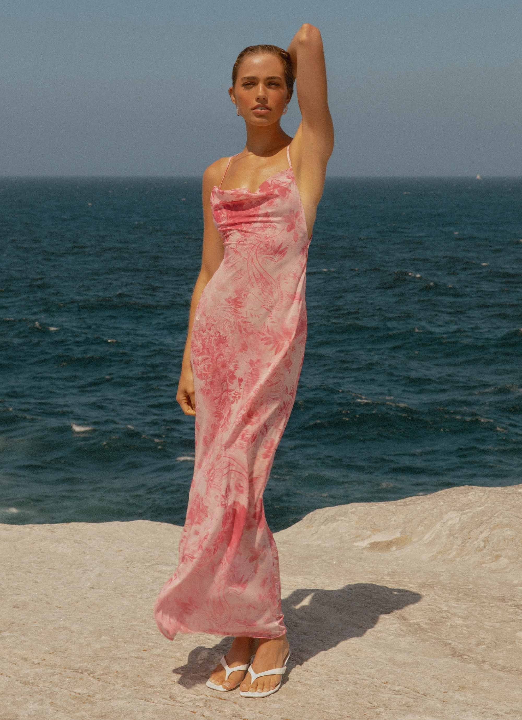 Tara Maxi Dress Pink Print
