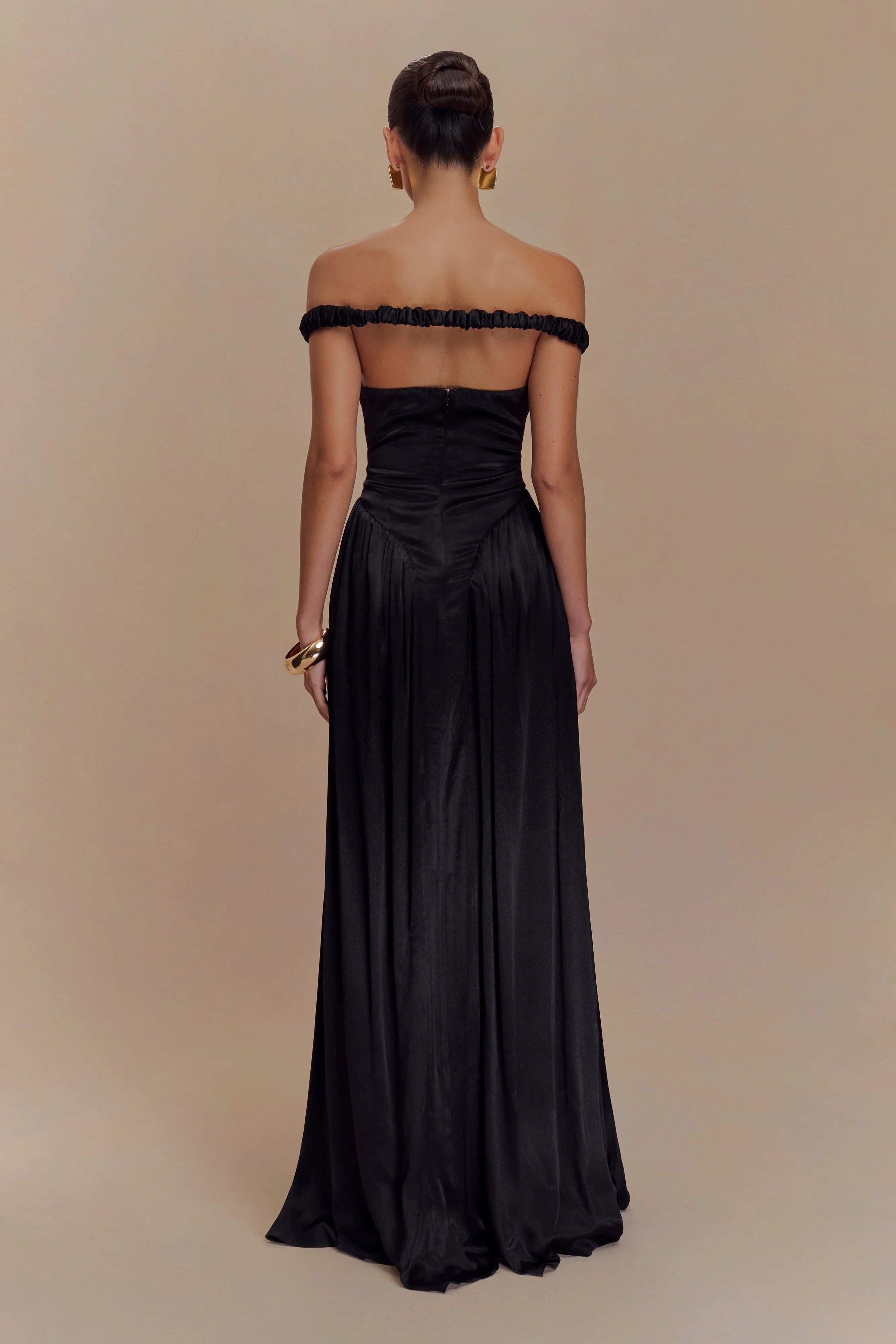 Coco Dropped Waist Maxi Dress Black
