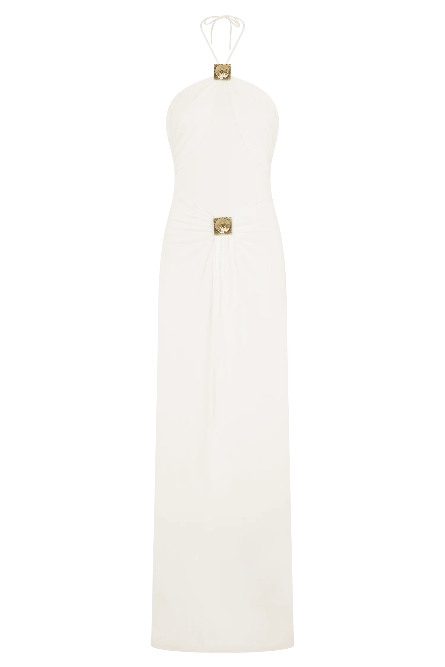 Quincy Halter Maxi Dress With Hardware Ivory