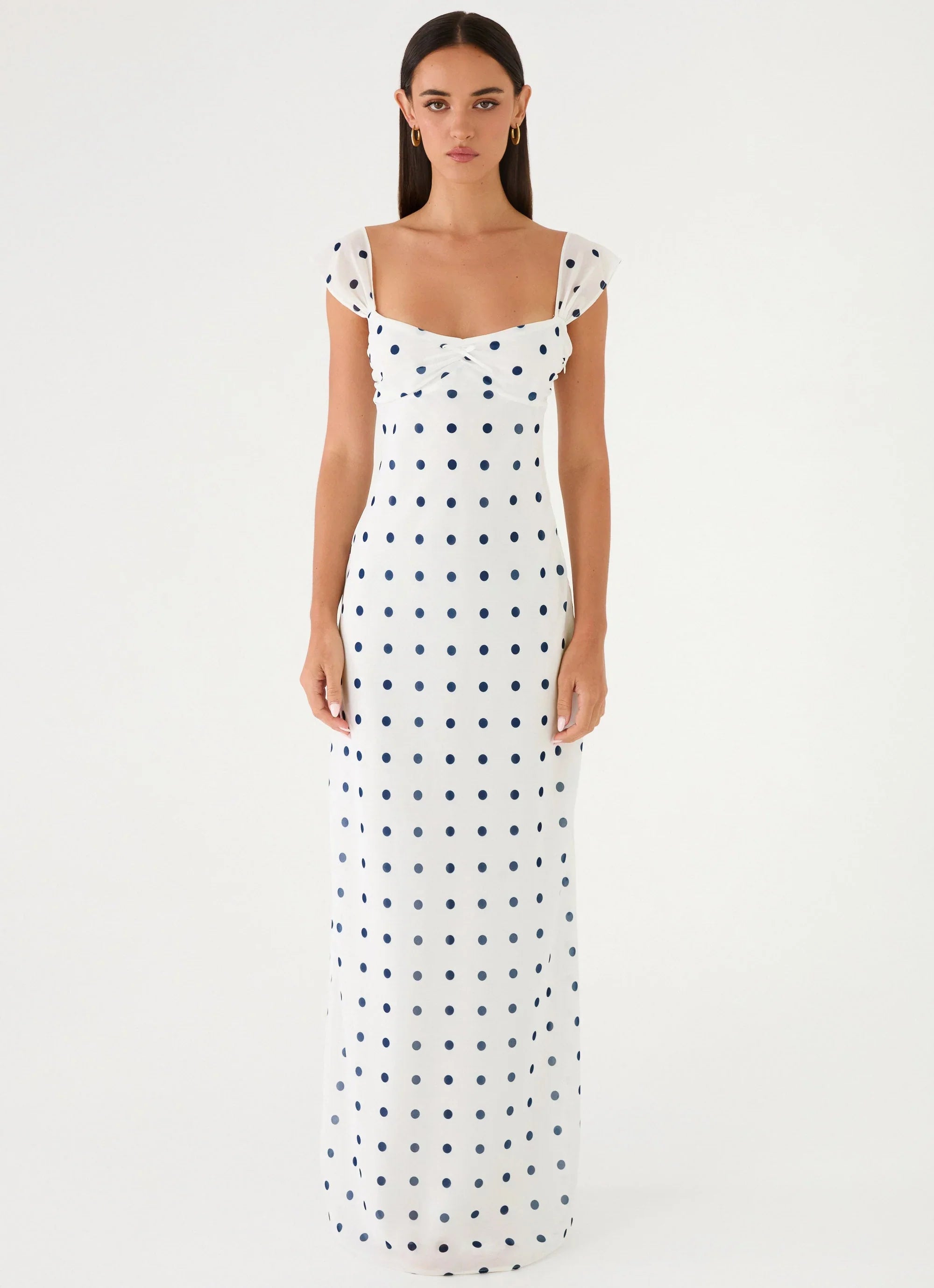 Roma Notte Maxi Dress Porcelain Blue Polka Dot
