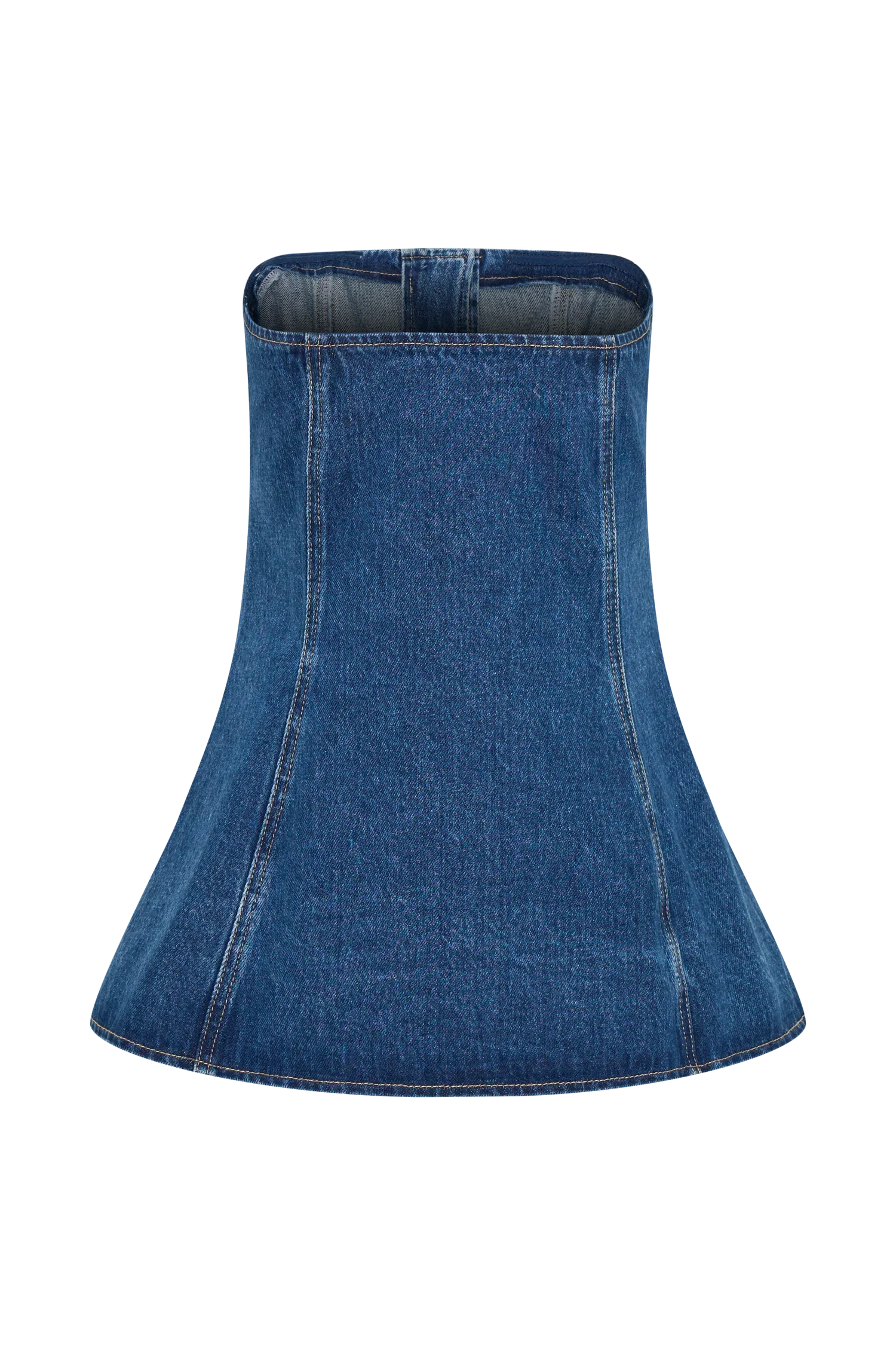 Lennox Strapless Long Line Button Top Dark Blue