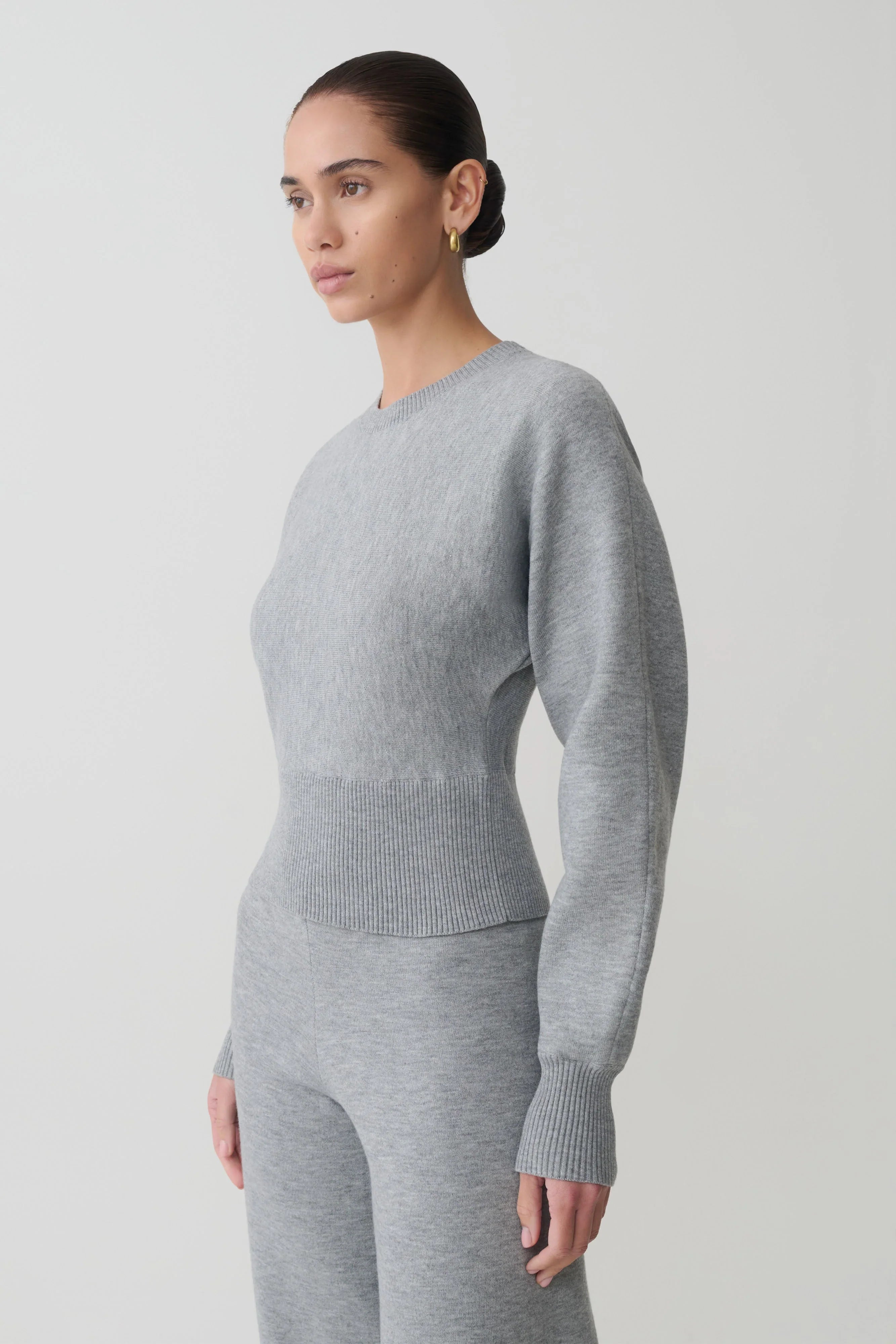 Ciaralee Cinched Waist Jumper Grey Marle