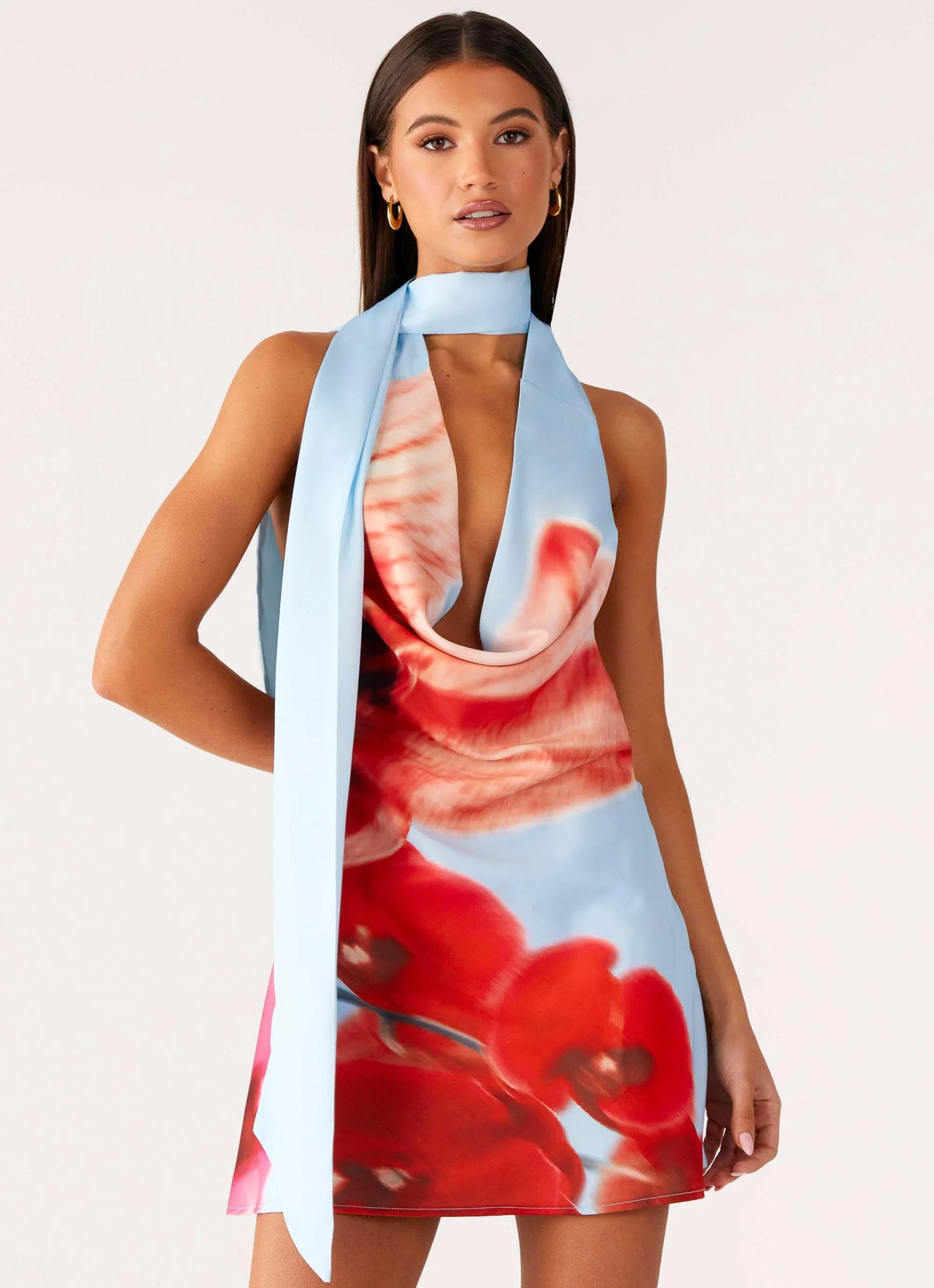 Heidi Mini Dress Turquoise Bloom